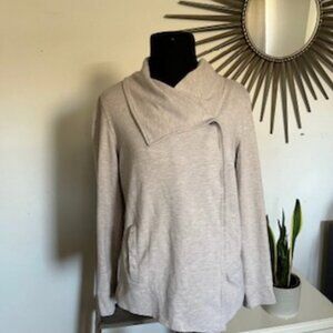 🧡Kensie Soft Asymmetrical Cardigan Jacket Cream/Beige Women's Size M